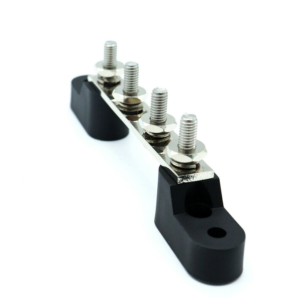 1/4 inch DC 12-48V Bus Bar Terminal Block 4 Stud M6 Heavy Duty Power