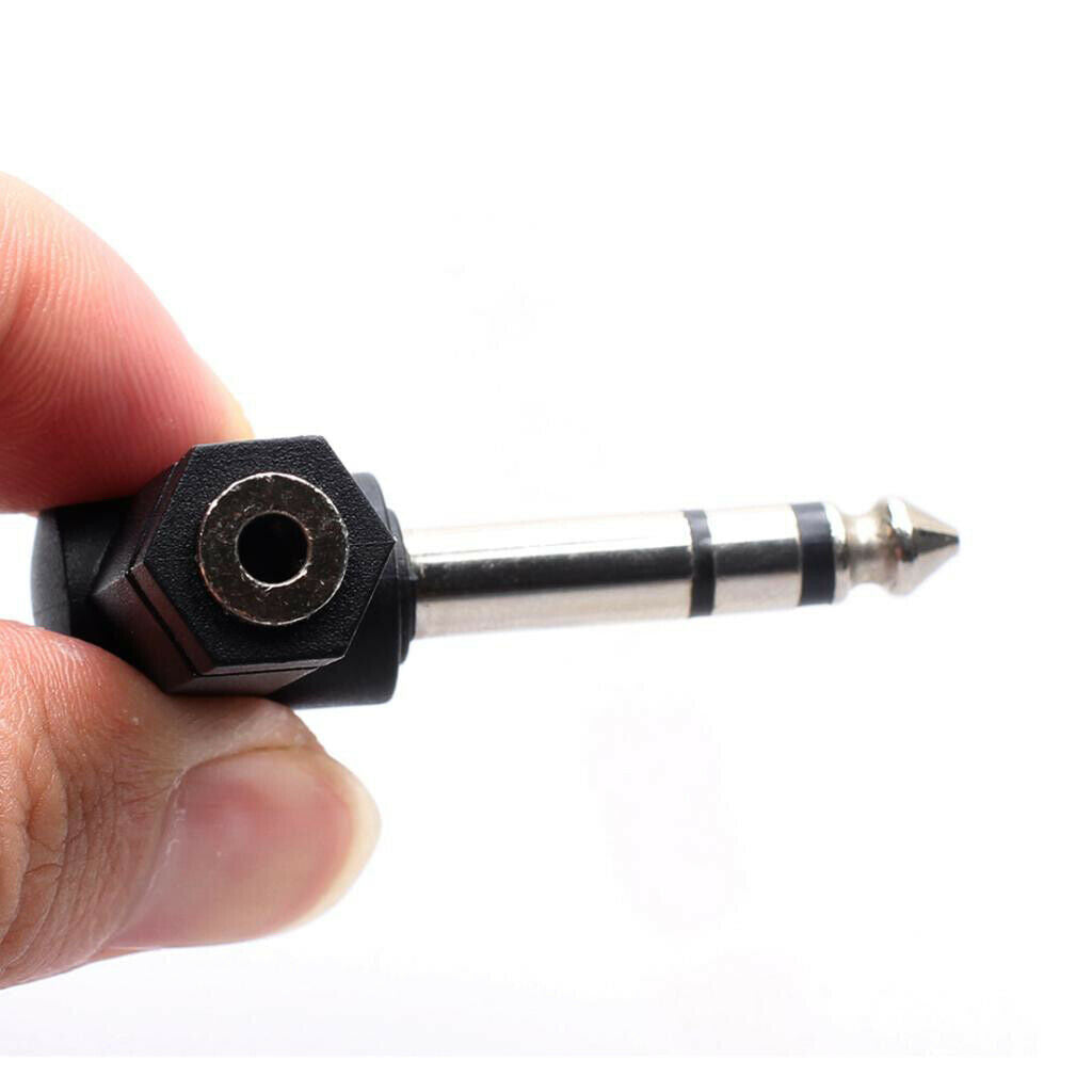 3.5mm Stereo Female to 6.35mm 1/4"Male Right Angle Headphone Audio Adapter