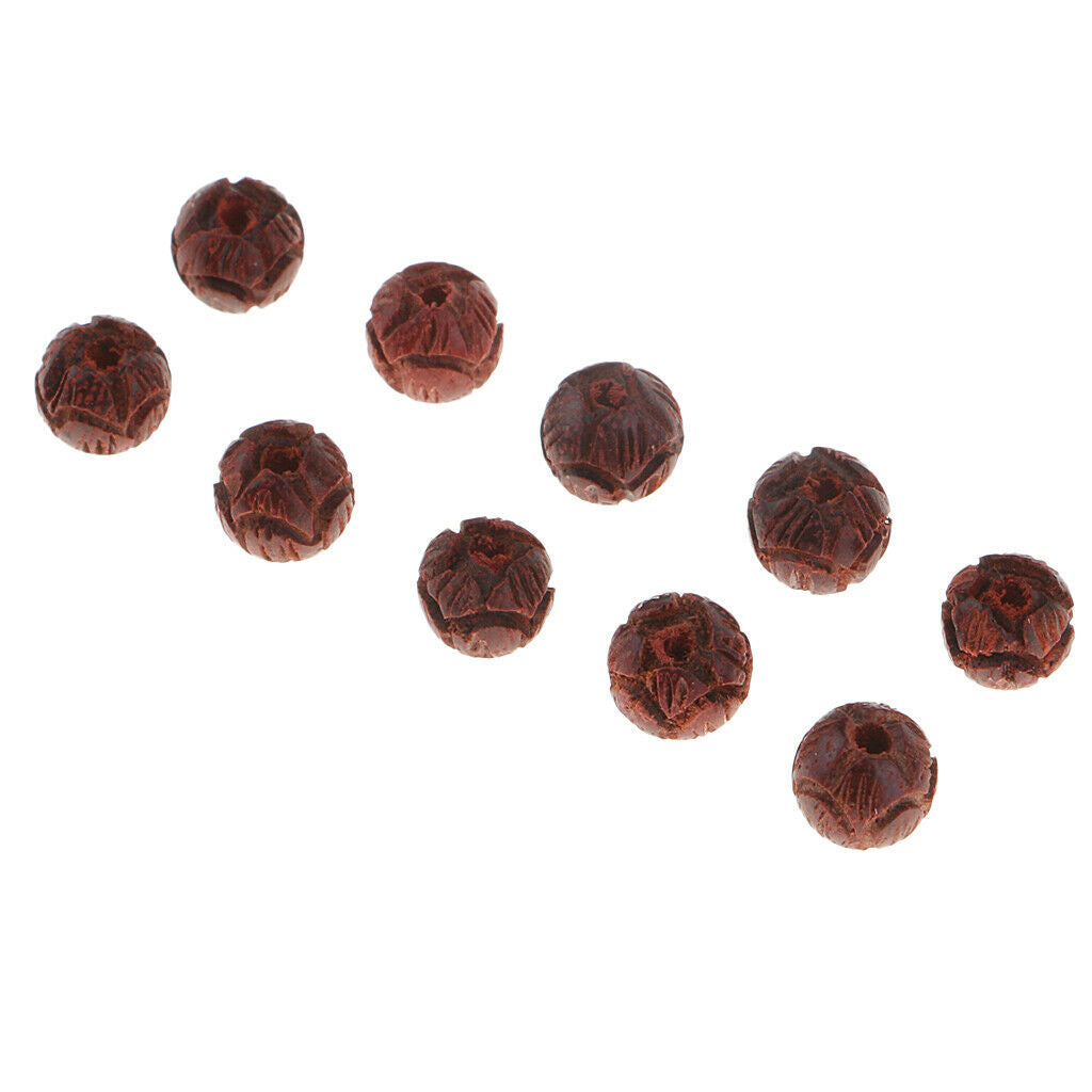 6mm Sandalwood Carved Lotus Wood Mala Beads Bracelet DIY Jewellry Findings