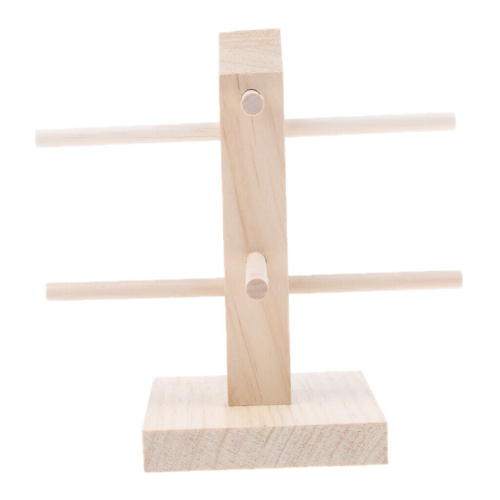 Wood Sunglasses Eyeglass Rack Display Stand Holder Single Line for 2 Pairs