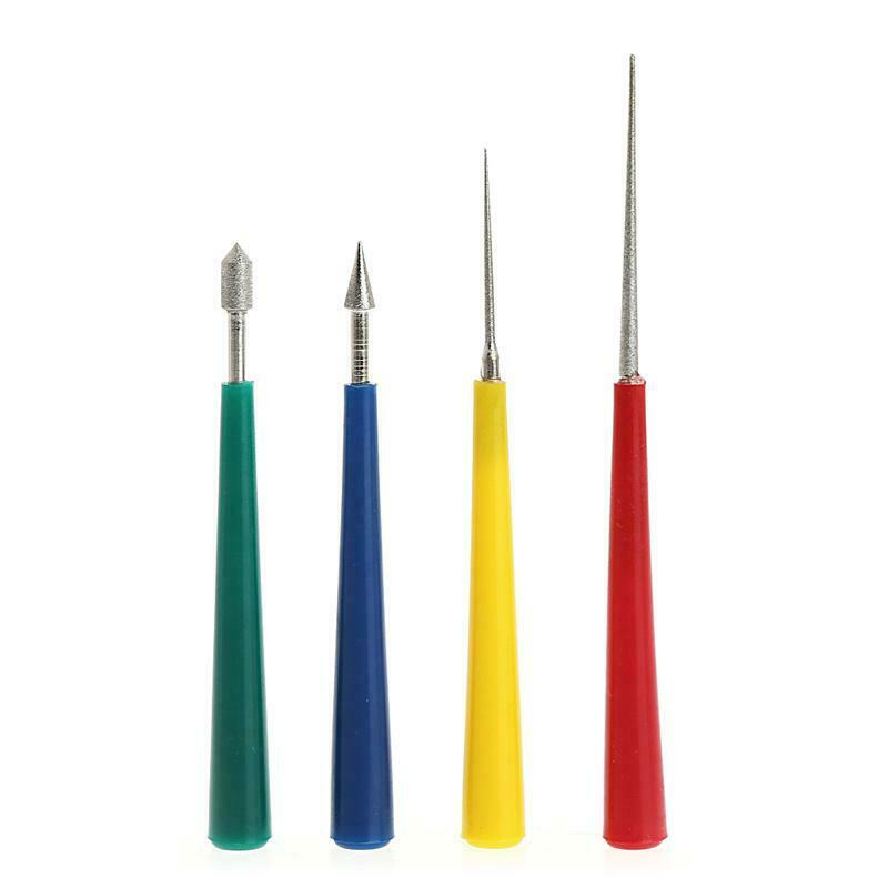 4Pcs Diamonte Coated Bead Reamer Set Beading Jewelry Repair Woodworking Tools