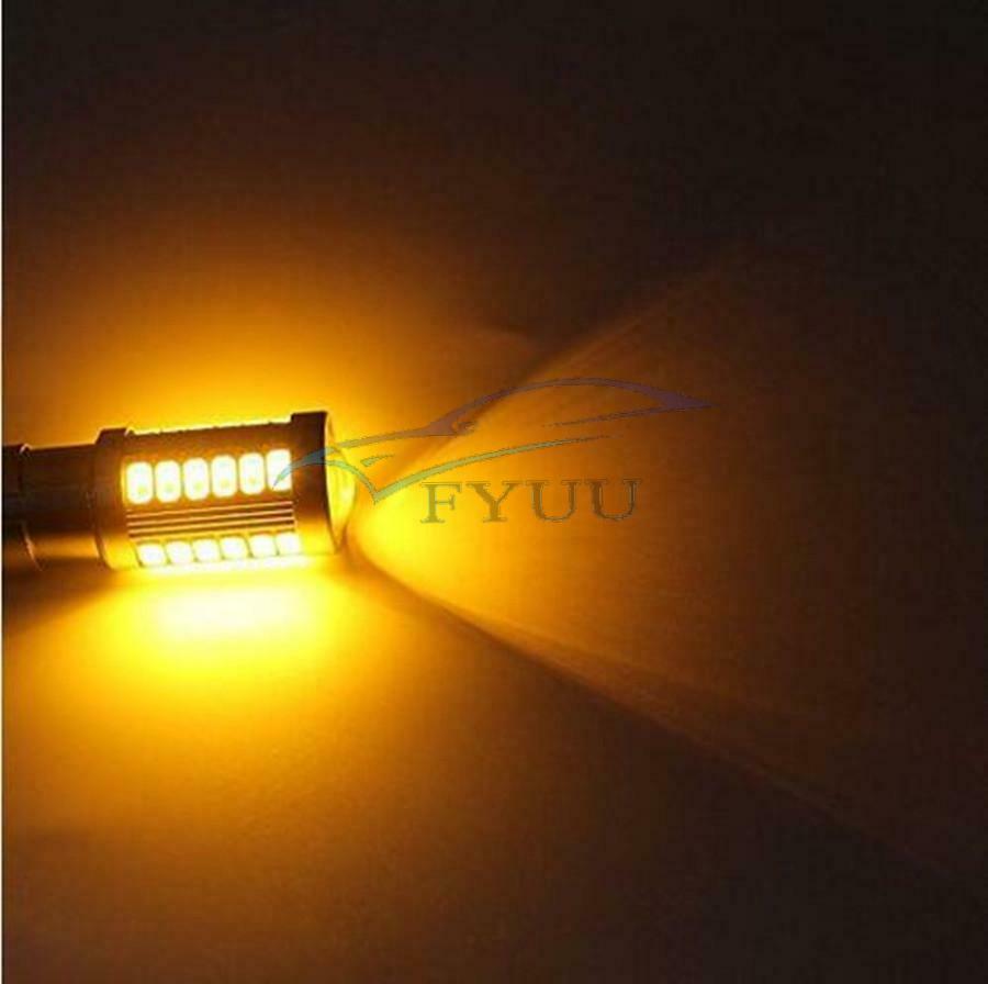 2 Pcs Yellow 5630 Chip Car Tail Stop Brake Lights Turn Light Reverse Light DC12V