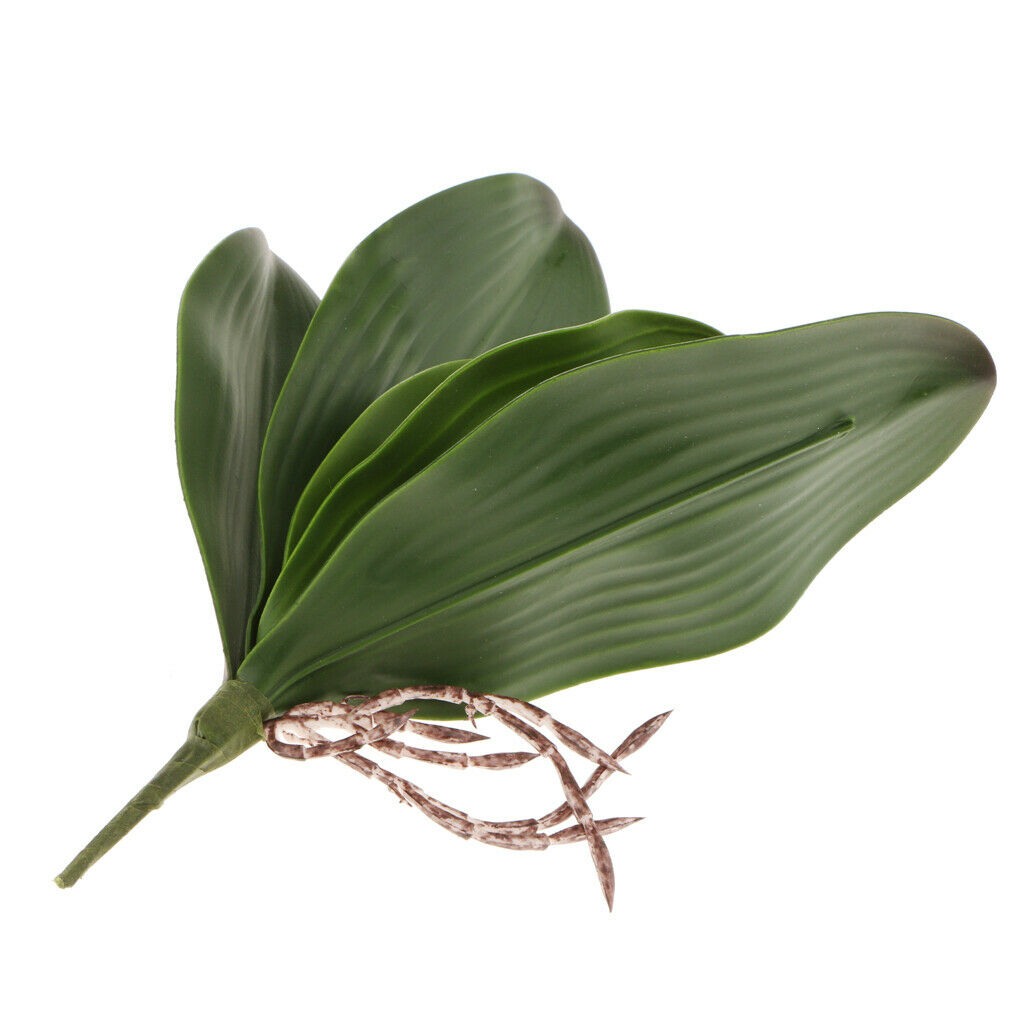Artificial Leaf Stand Potted Green Orchid Leaves Artificial Flowers Decor c