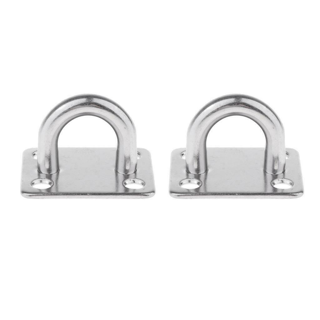 2pcs M10 Wall/Ceiling Hook Stainless Steel Pad Eye Plate Marine Boat Rigging