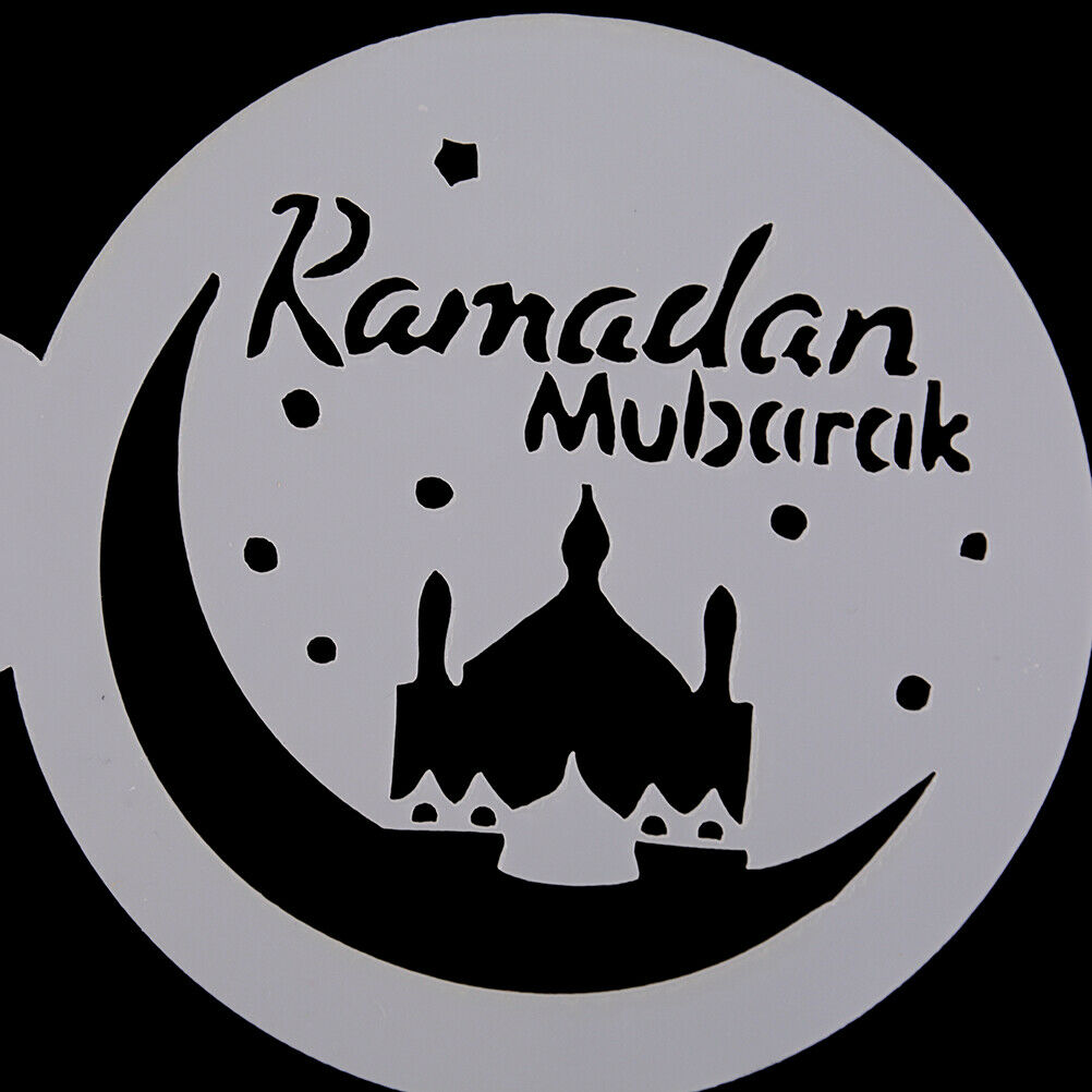 3pcs Eid Mubarak Cookies Stencil Ramadan Muslim Coffee Cake Template Mold.l8