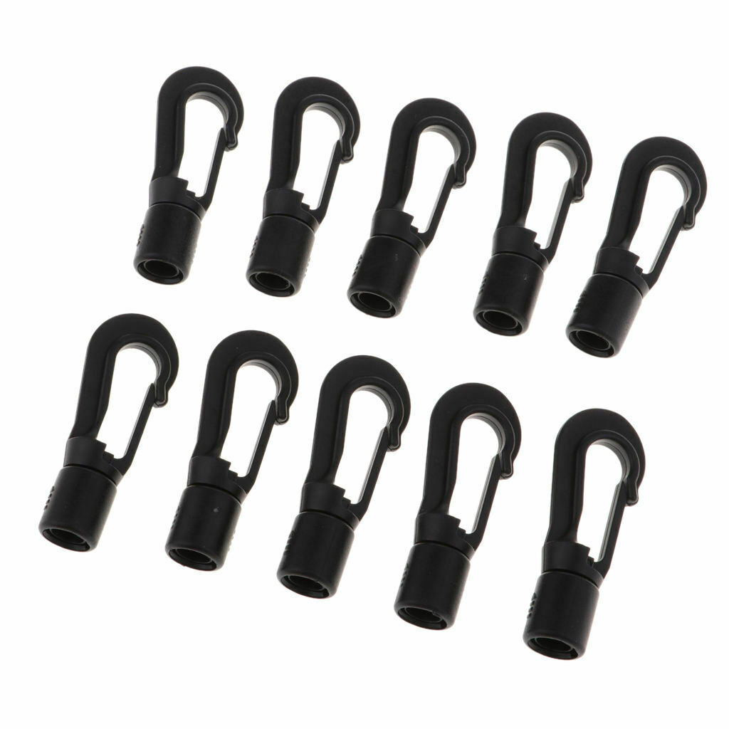 2X 10 Count Quick Link Carabiner Elastic Rope Hook Snap Clip Outdoor Accessory