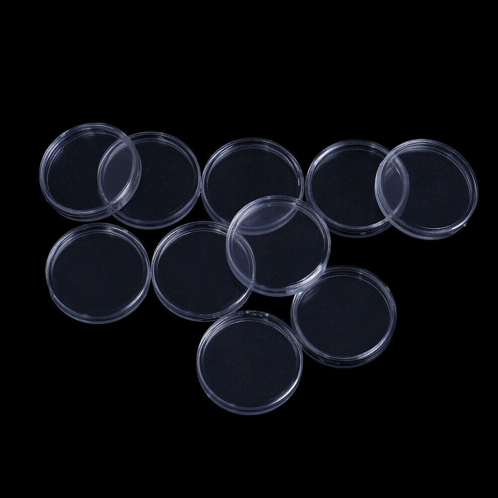 10Pcs 26mm plastic round applied clear cases coin storage capsules hol.l8