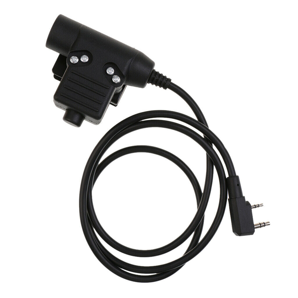 2 Pin Plug   U94 Headset Cable Adapter & PTT for Kenwood Radios