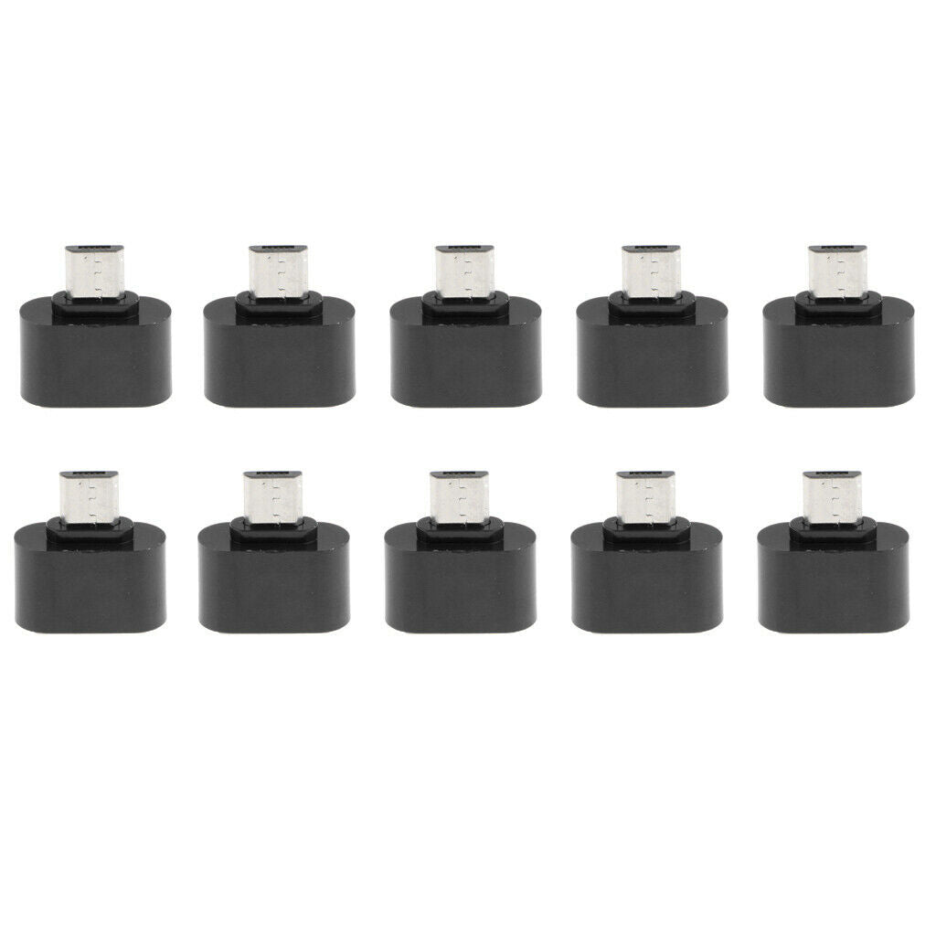 10pcs Micro USB Male to USB 2.0 Female Adapter OTG Converter For Android Black