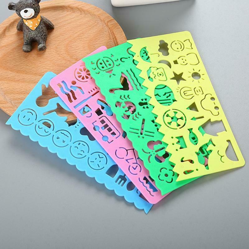 4pcs Multi-in-1 DIY Drawing Template Animals Stencils Transportations Stencils