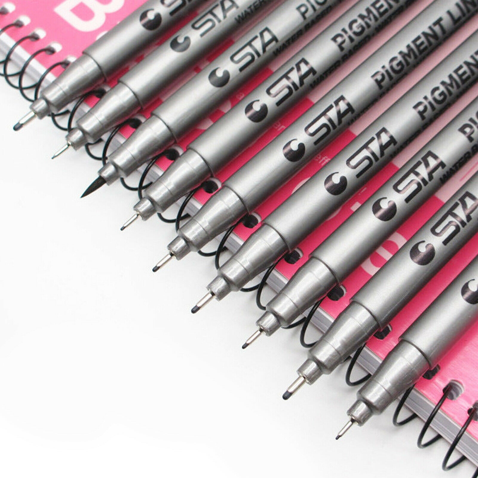 9 Pcs Precision Micro-Line Pens Black Fineliner Ink Drawing Pens for Comic
