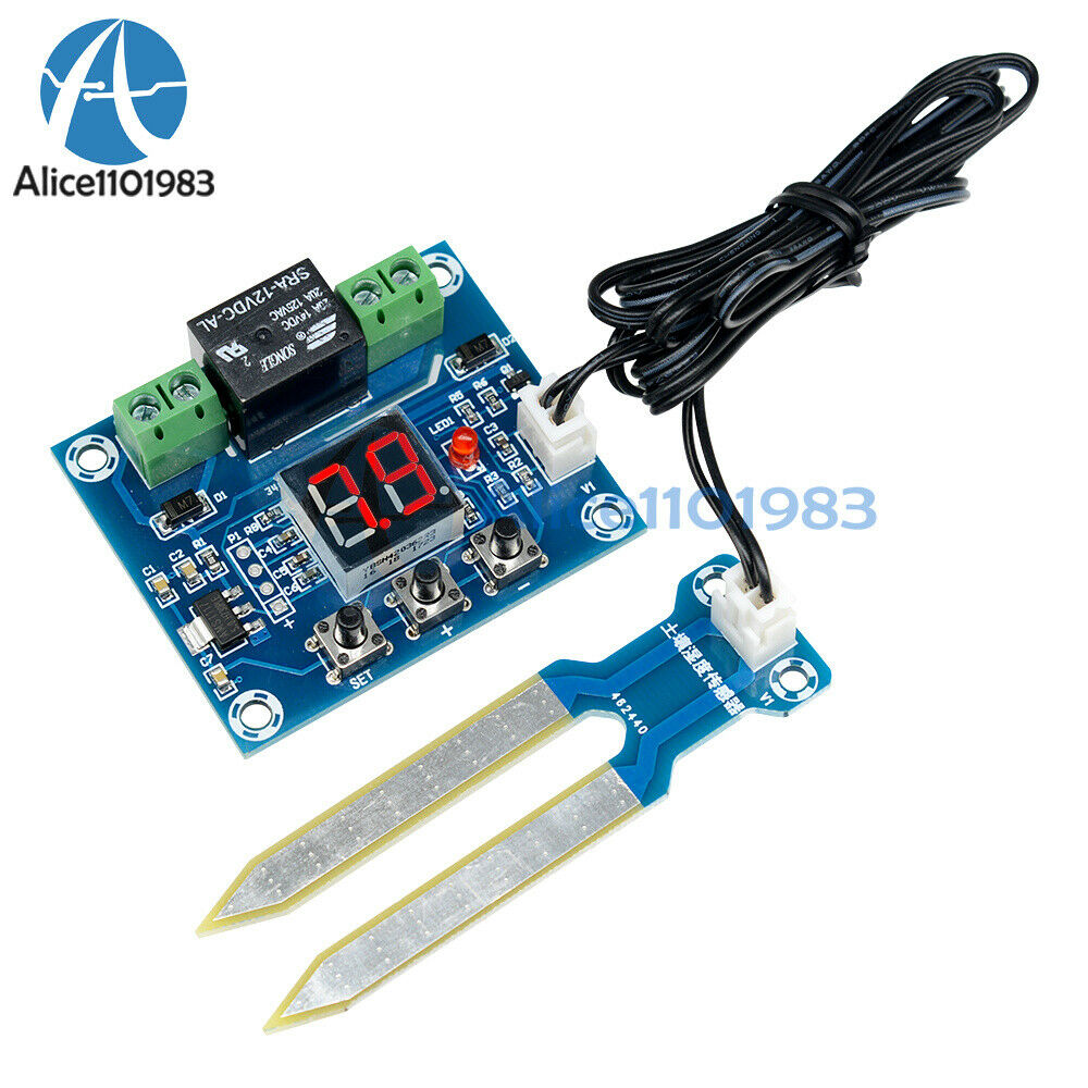 DC12V Humidity Controller Soil Sensor Automatic Irrigation LED Watering Module