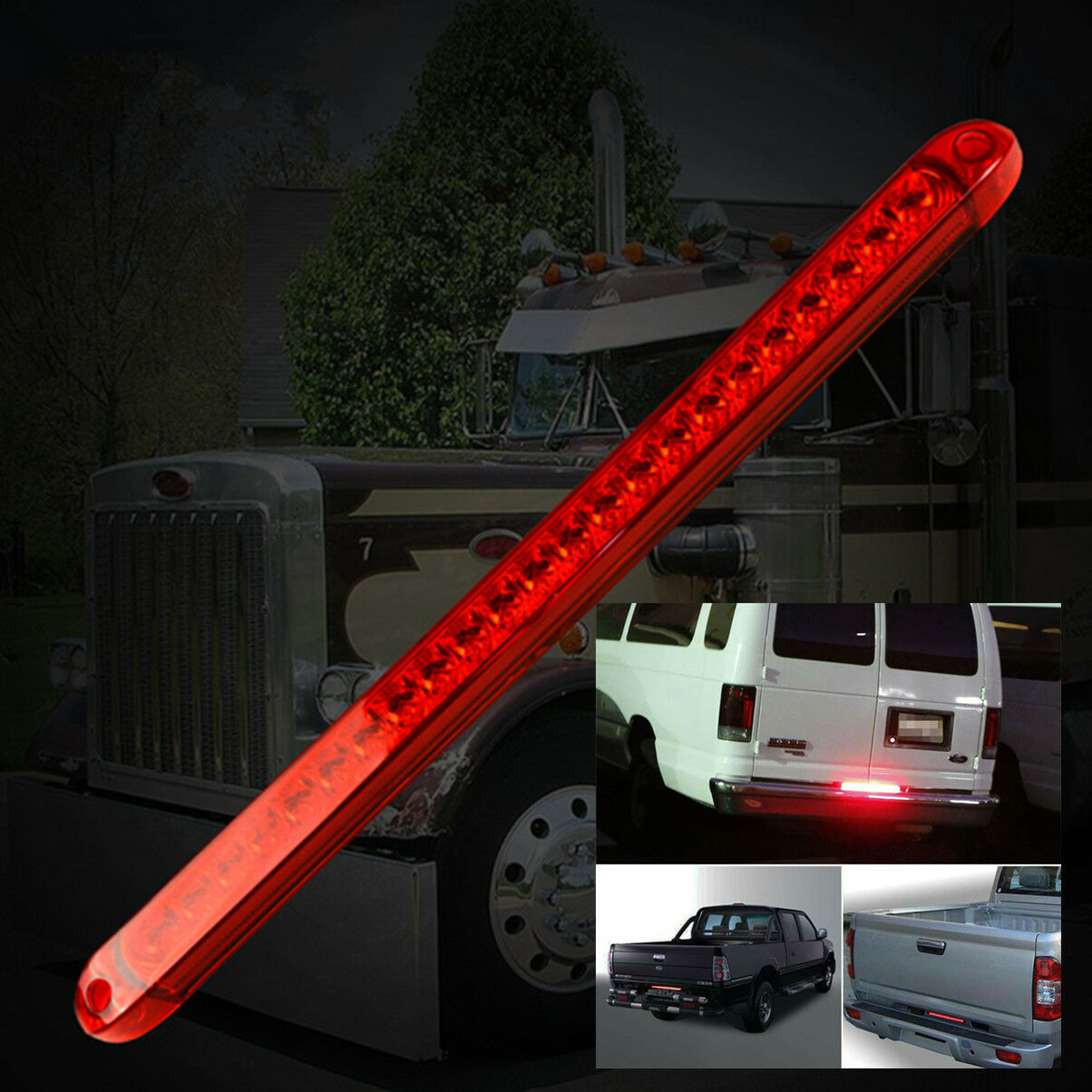 Universal 18" 23LED Trunk Tailgate Red LED Light Bar Tail Brake Light Functions