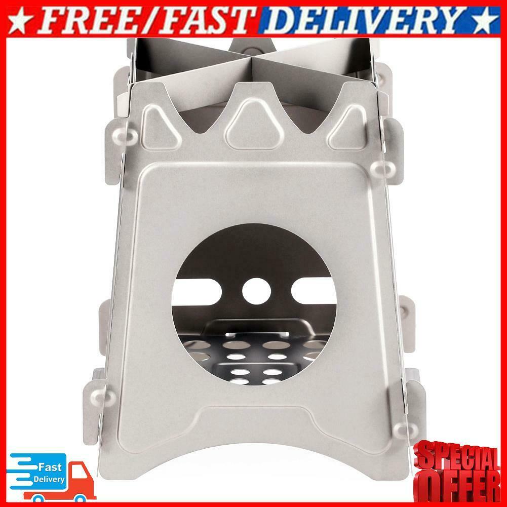 Portable Stainless Steel Wood Stove Outdoor Camping Foldable Burning Cooker