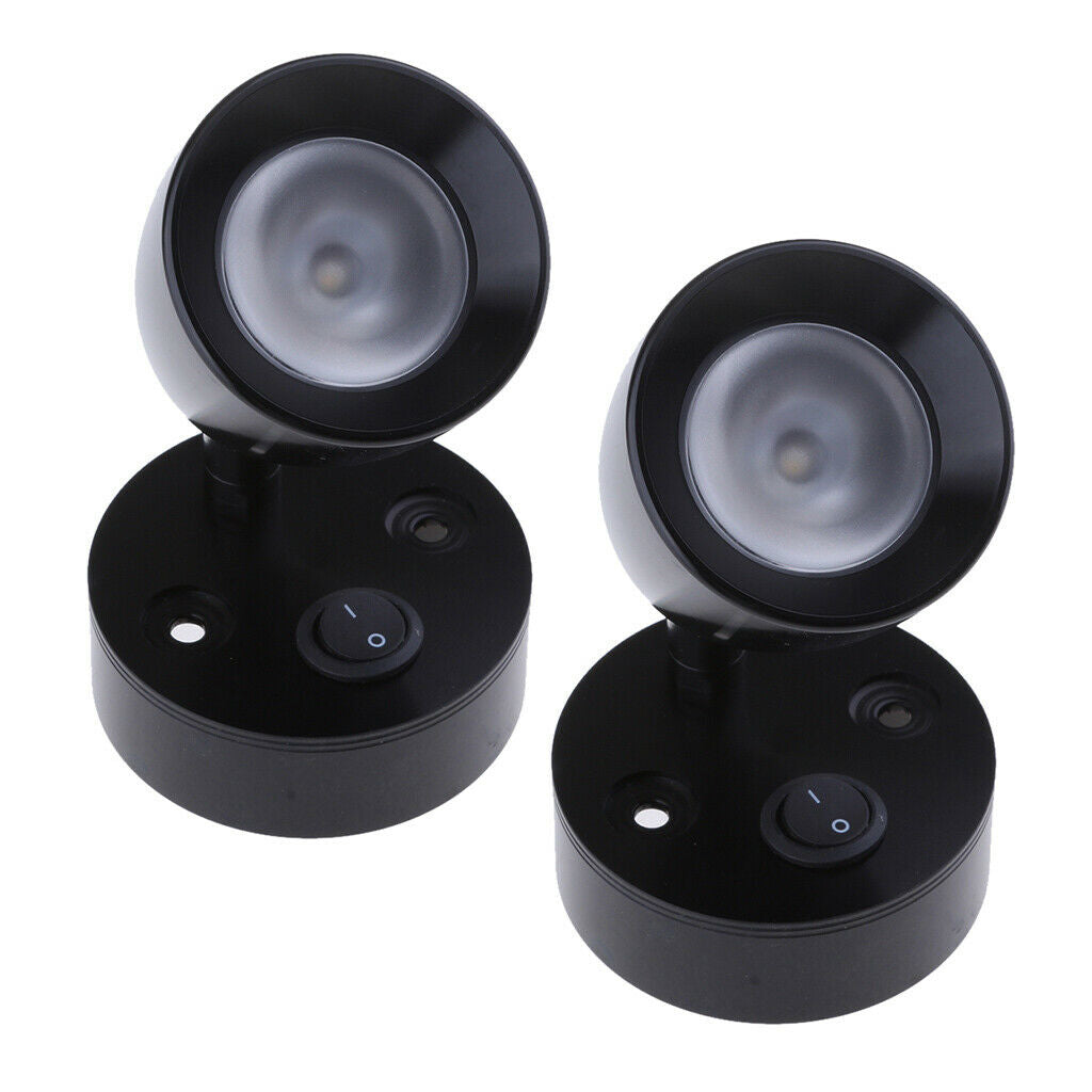 2 Pieces 12V 3W Boat LED Spotlight Interior Reading Light Wall Lamp, 3000K Warm