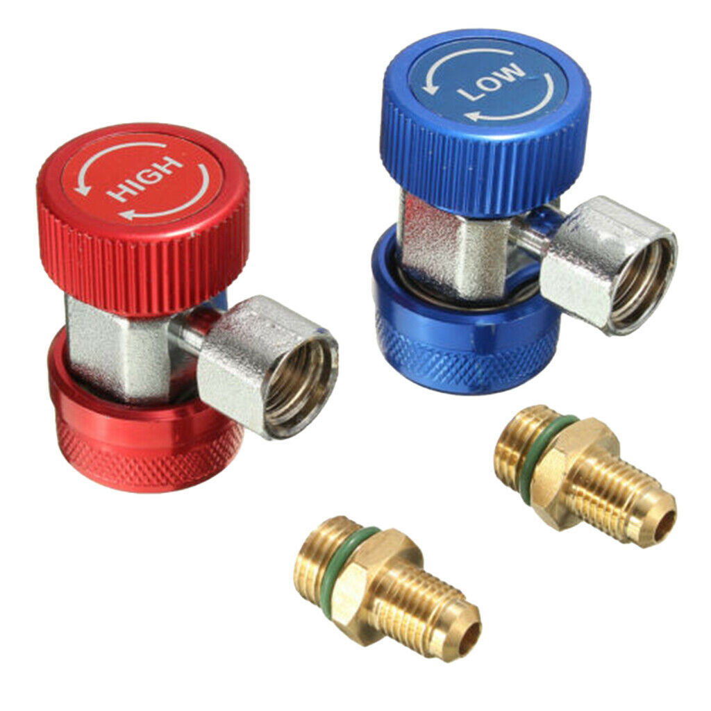 2 lot R134A Quick Coupling Adapters High and Low A/C Manifold Auto Gauge