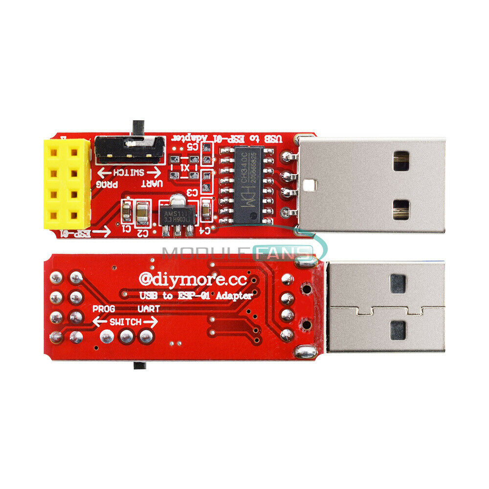 2PCS USB to ESP8266 ESP-01/01S Wireless Wifi Adapter Module with CH340G Driver