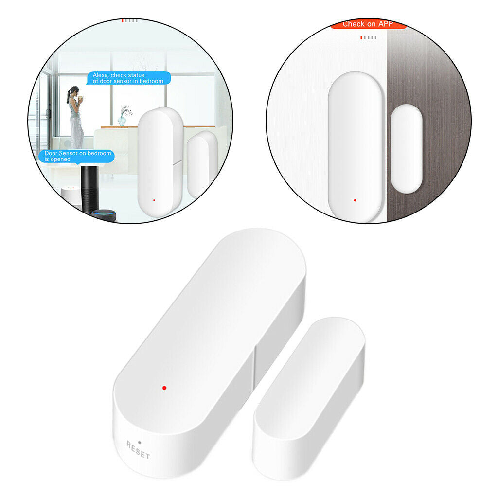 Smart Wifi Door Sensor Burglar Alarm Alerts Real-Time Work for Alexa Google