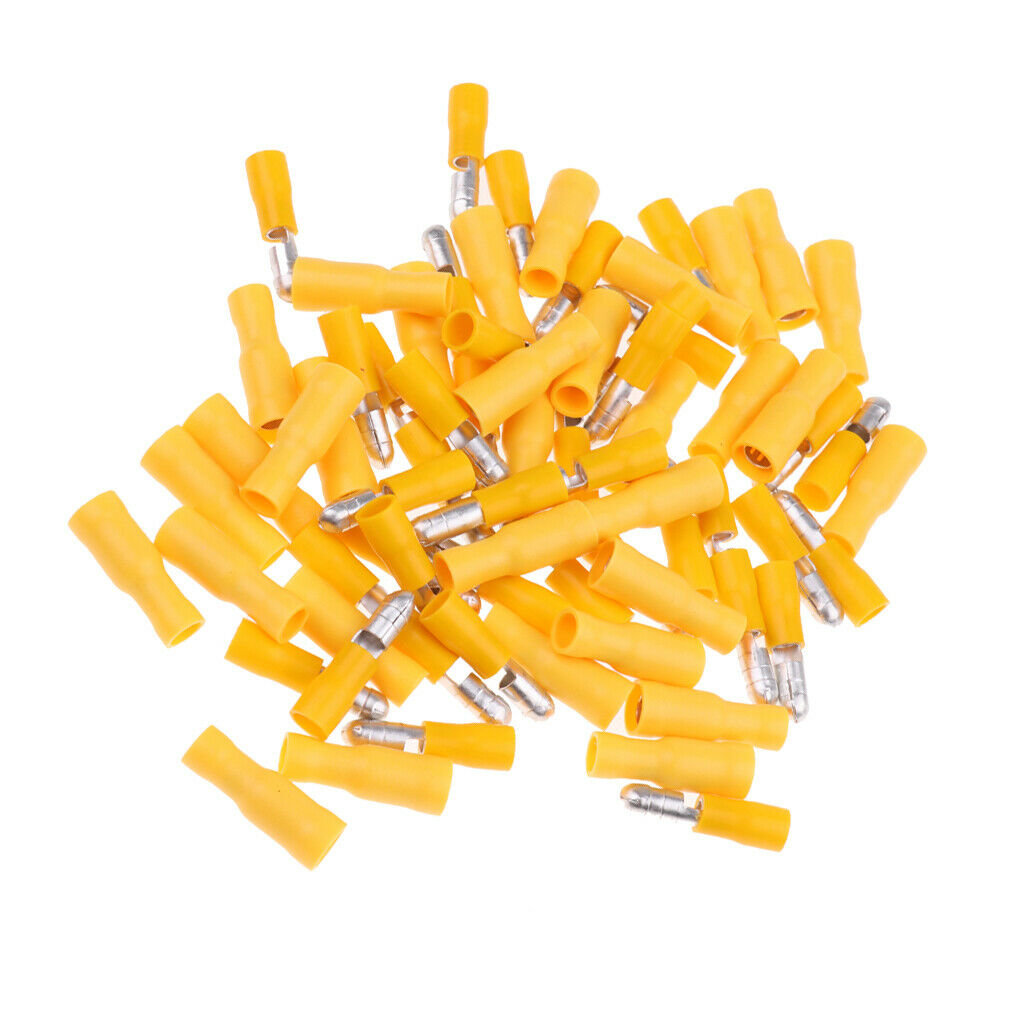 100 Pieces 12-10Gauge Insulated Wire Terminals Wire Crimp Connector Yellow