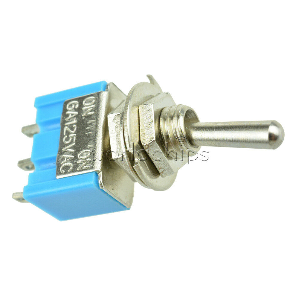 5pcs SPDT MTS-102 3-Pin SPDT ON-ON 6A 125VAC Mini Toggle Switches