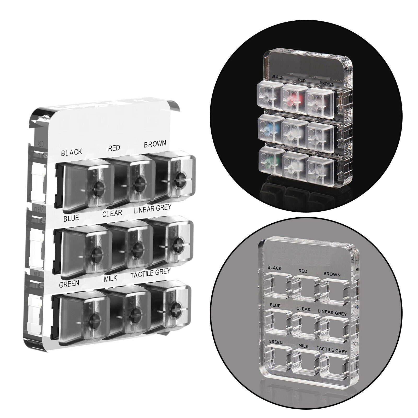 9-Key Shaft Switch Tester for Cherry MX Keycap Tester Kit Display Stand