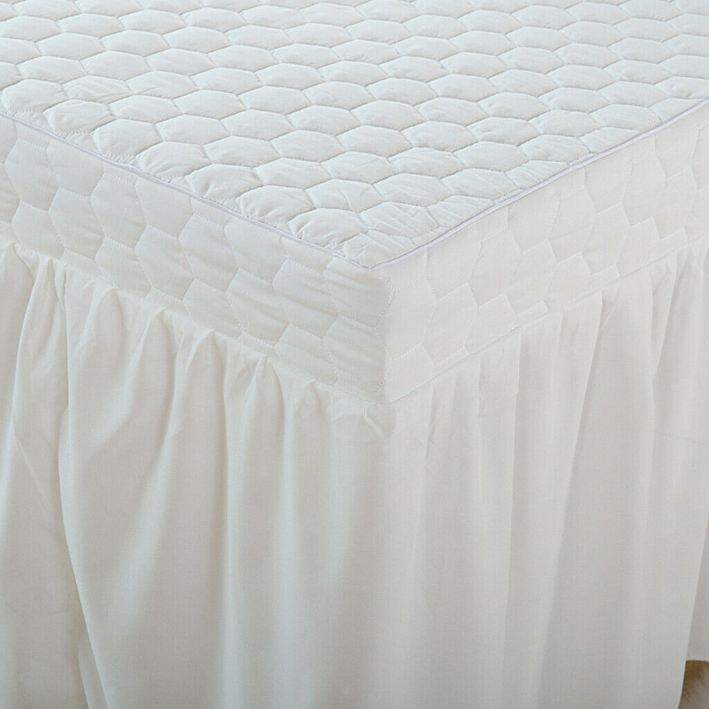 Spa Bed Valance Sheet Cover Beauty Face Table Sheet for Cosmetic White