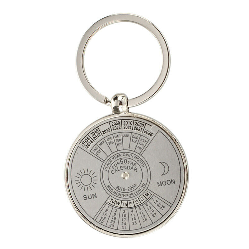 Keychain key  metal Perpetual Calendar pattern M7Q8