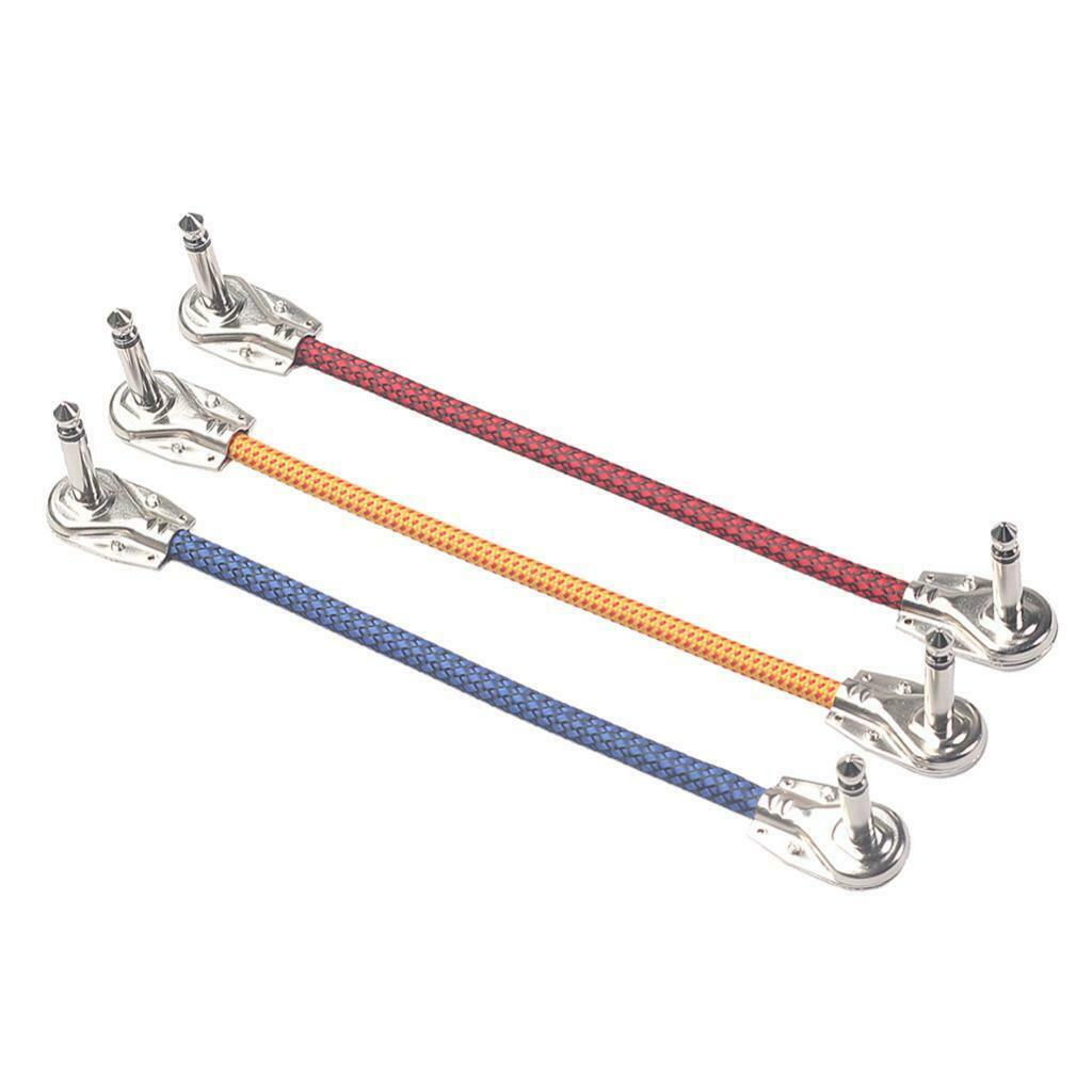 3pcs Guitar Pedal Cable M to M 6.35mm DIY Cables for Effect Sound Card