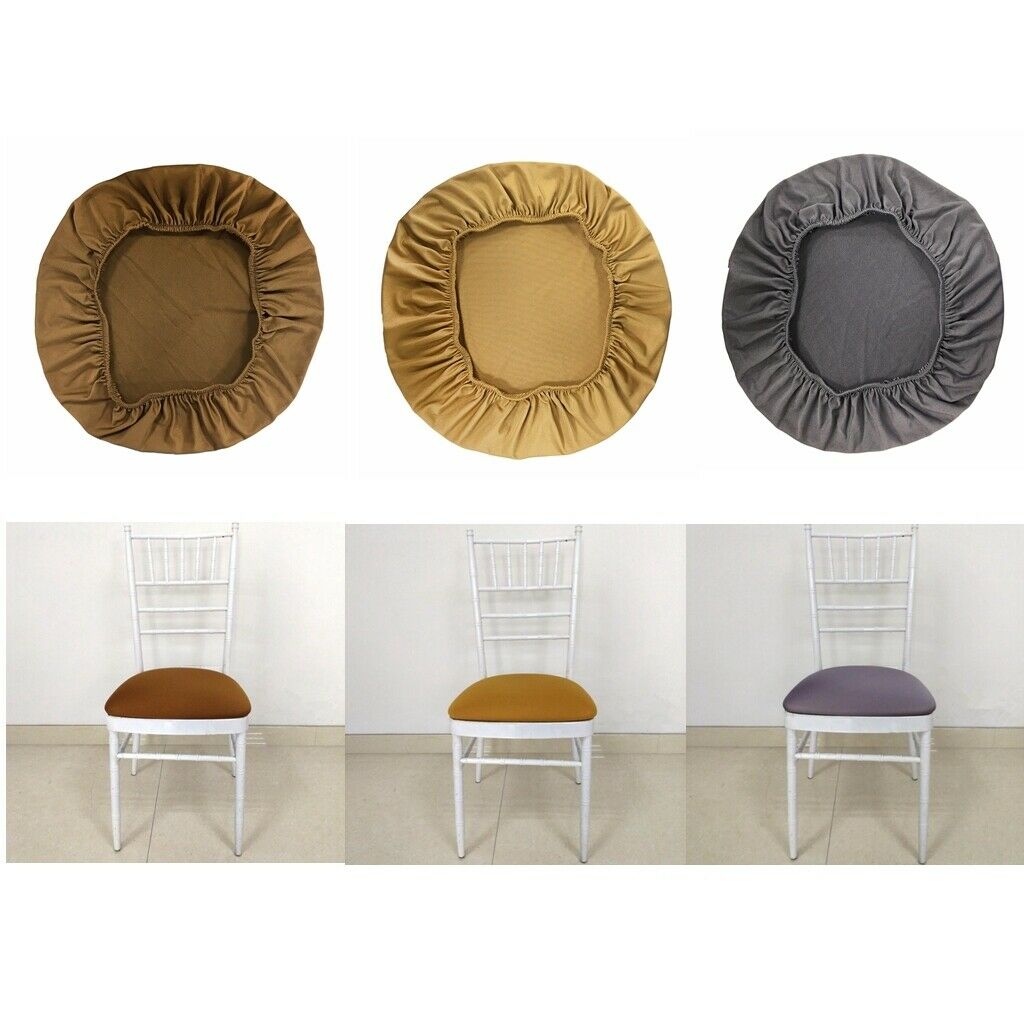 Set of 3 Comfort Wedding Banquet Dining Chair Seat Cover Machine Washable Gray