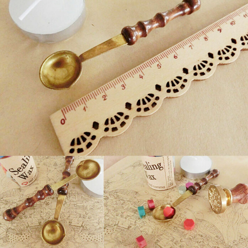 1PC Brass Wood Spoon For Melt Wax Melted Dissolve Seal Stamp Envelope Craf.l8