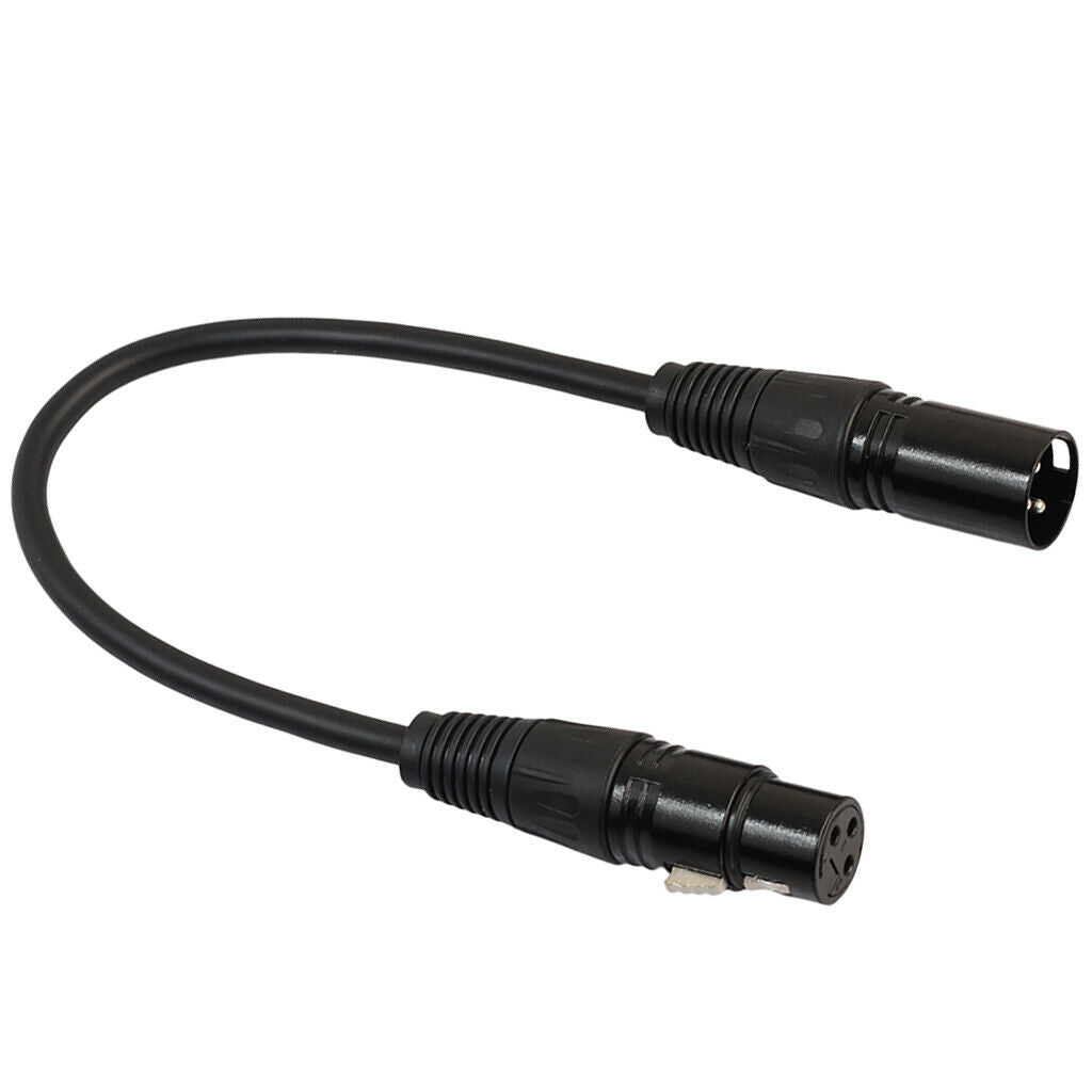 2X Microphone Lead / Mic Cable / XLR Patch Lead Male to Female Plugs 1ft Black