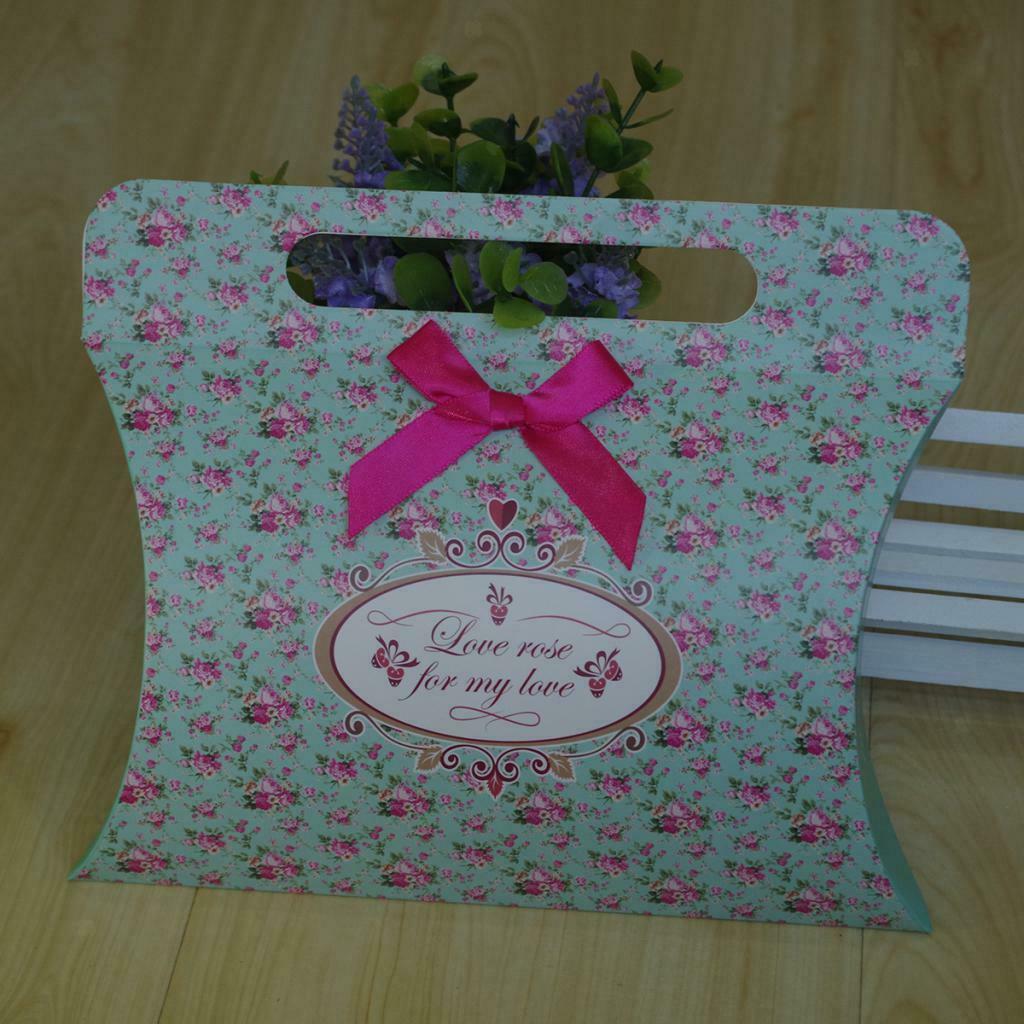 25 pcs Pillow Shape Butterfly Candy Boxes Wedding Favor Gift Boxes Blue