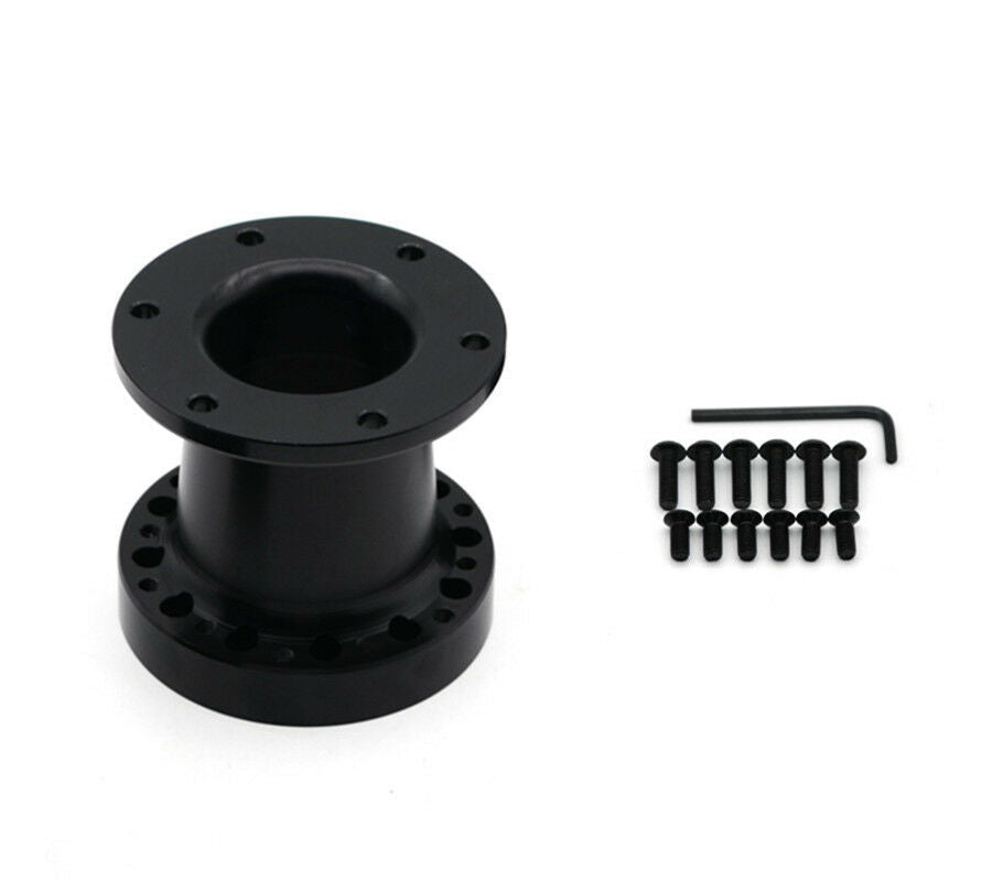 Black 3 Inch Aluminum Spacer For Car Steering Wheel Hub Adapter Kit 76mm Height