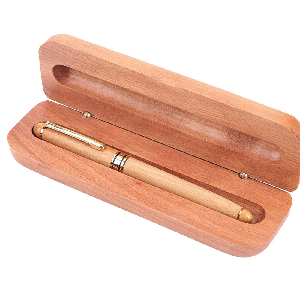Bamboo Fountain/Ink Pen with a Exquisite Case Refillable Gift Ideal Wood Color