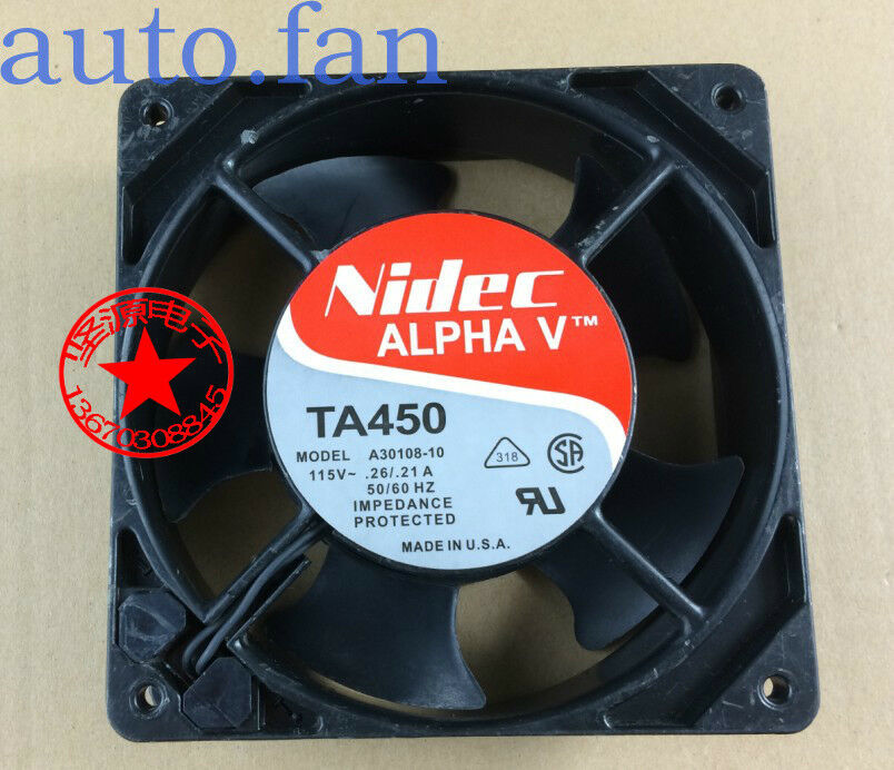 For NIDEC TA450 A30108-10 Cabinet cooling fan AC115V 0.26A/.21A 120×120×38mm