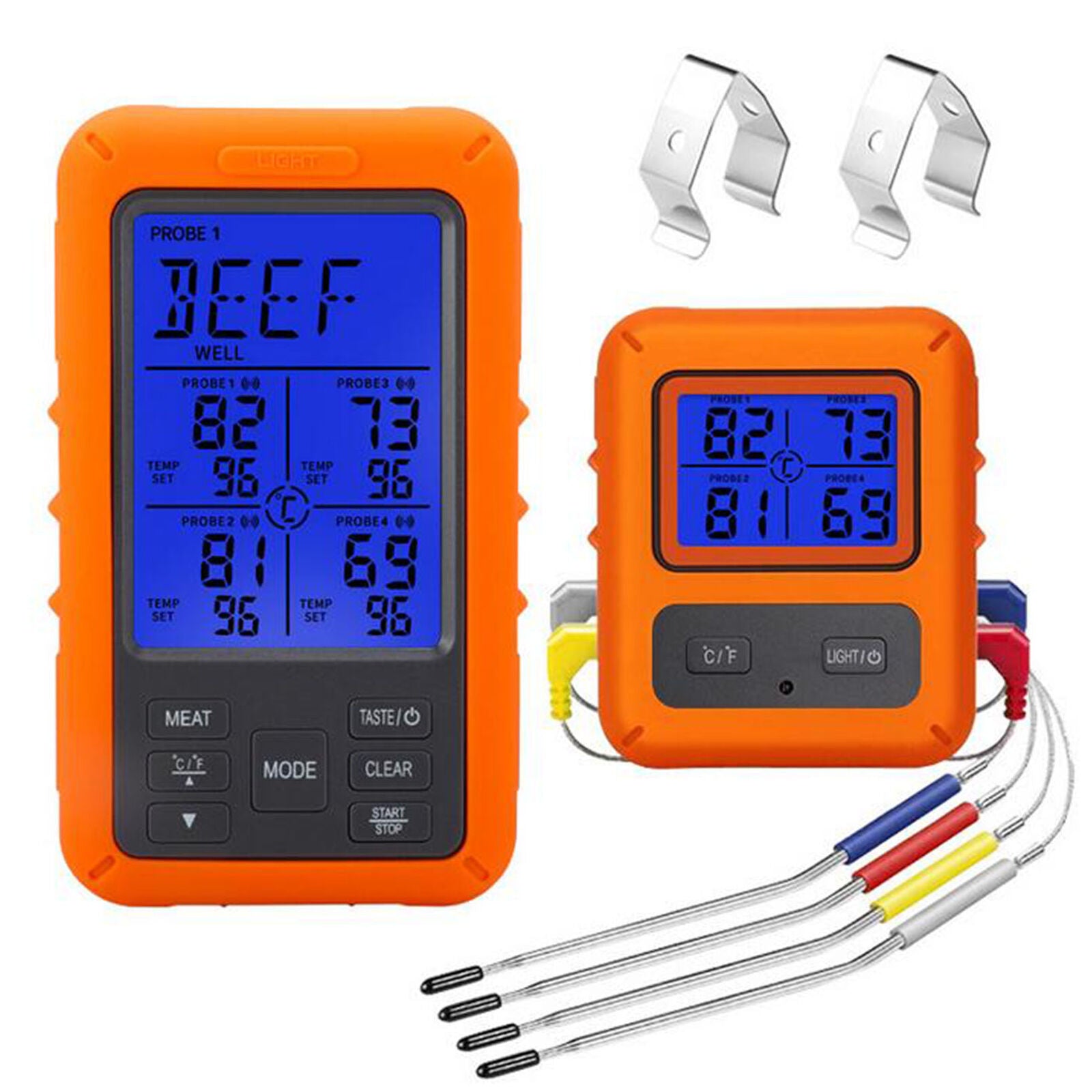 Remote Cooking Thermometer Digital BBQ Grill Oven Meat Wireless & Timer