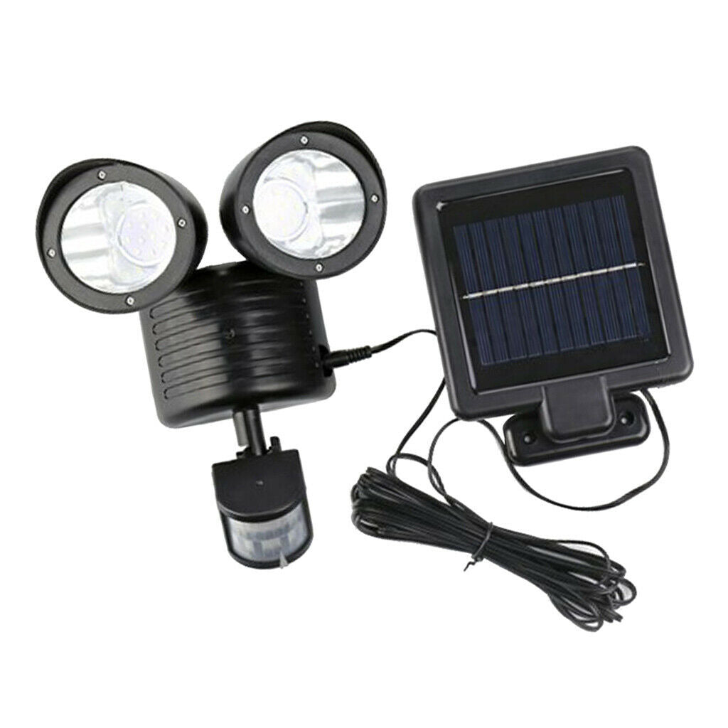 Detector Solar Spot Light Motion Sensor Outdoor 22 LED Floodlight Black