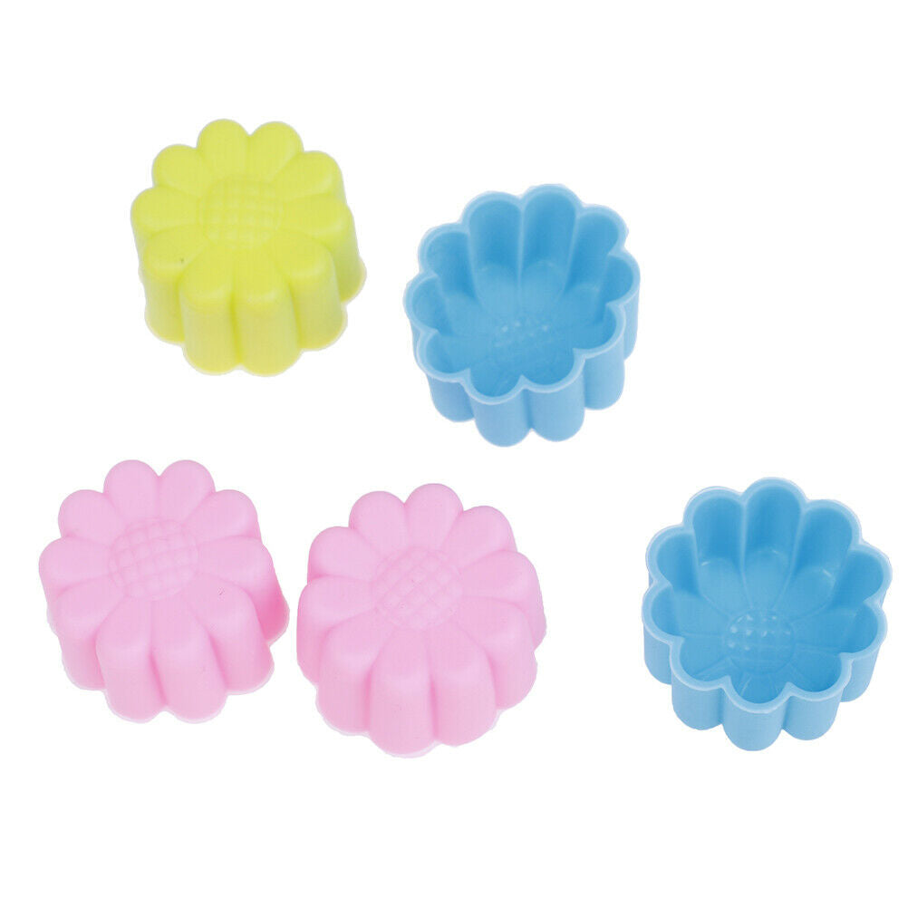 Silicone Sun Flower Muffin Cookie Cup Cake Egg Tart Mold Chocolate Pudding In.DD