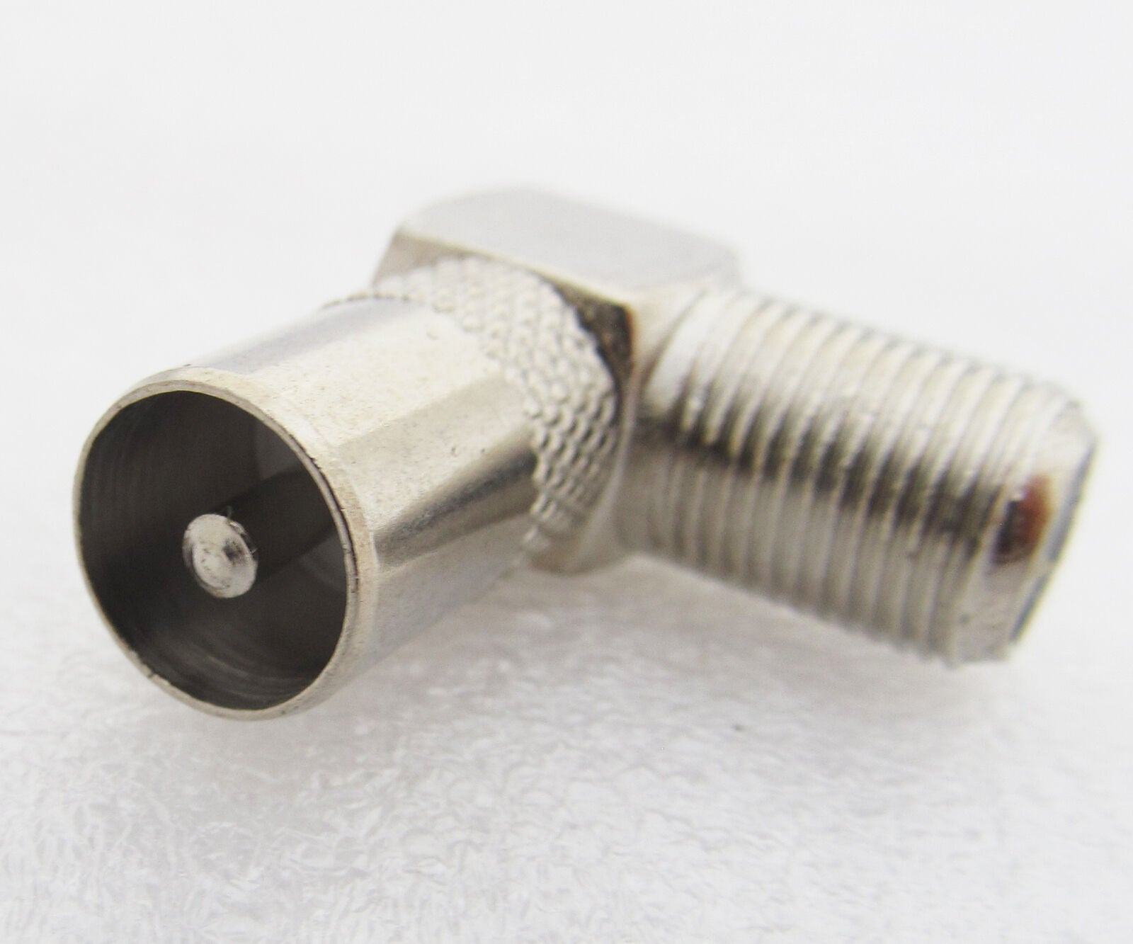 100pcs TV PAL Male Plug to F Type Female Right Angle Socket Connector RF Adapter