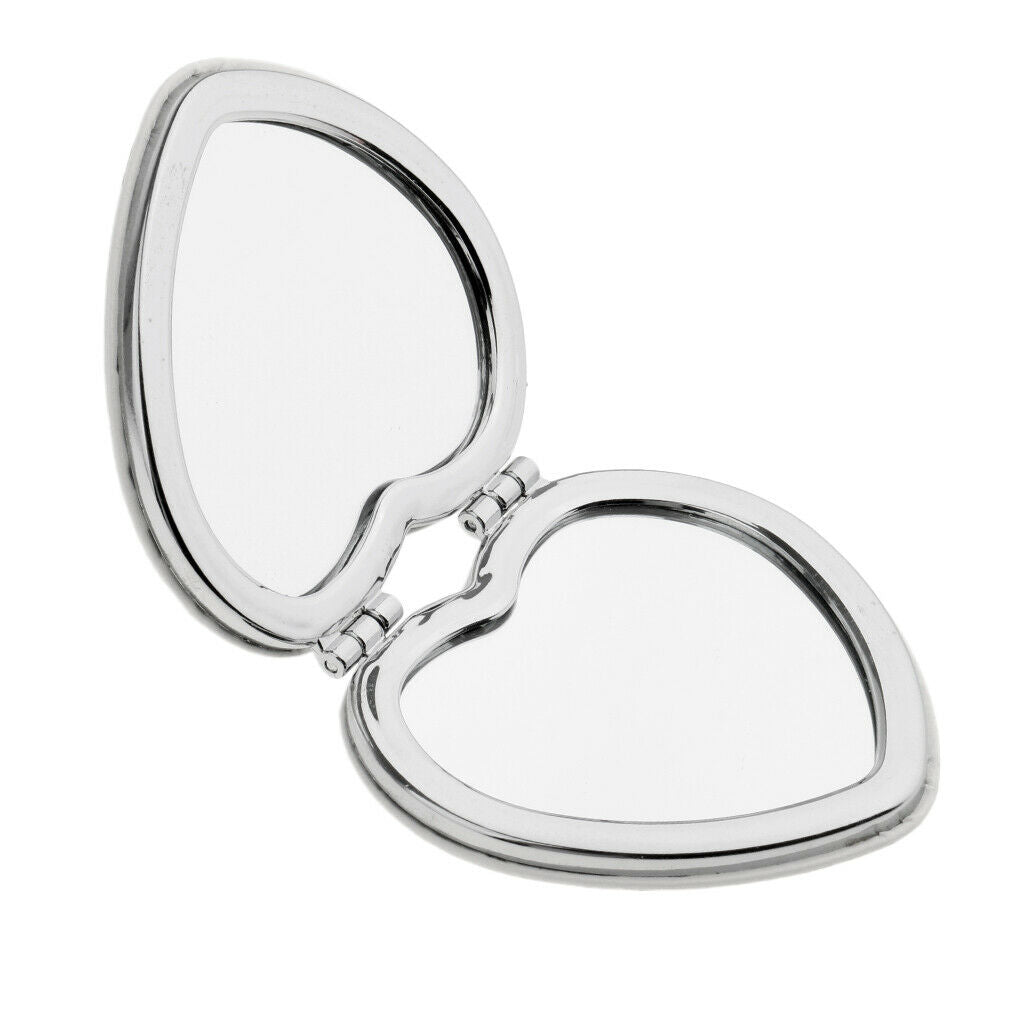 Mini Folding Double Sides Makeup Cosmetic Mirror Compact Pocket Random Heart