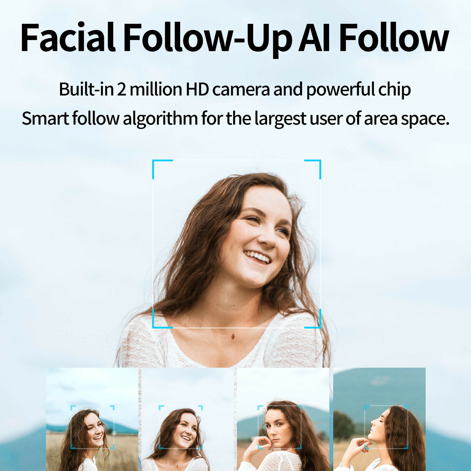 Face Tracking Gimbal Selfie Stick Camera Holder AI Shooting Android IOS Vlog