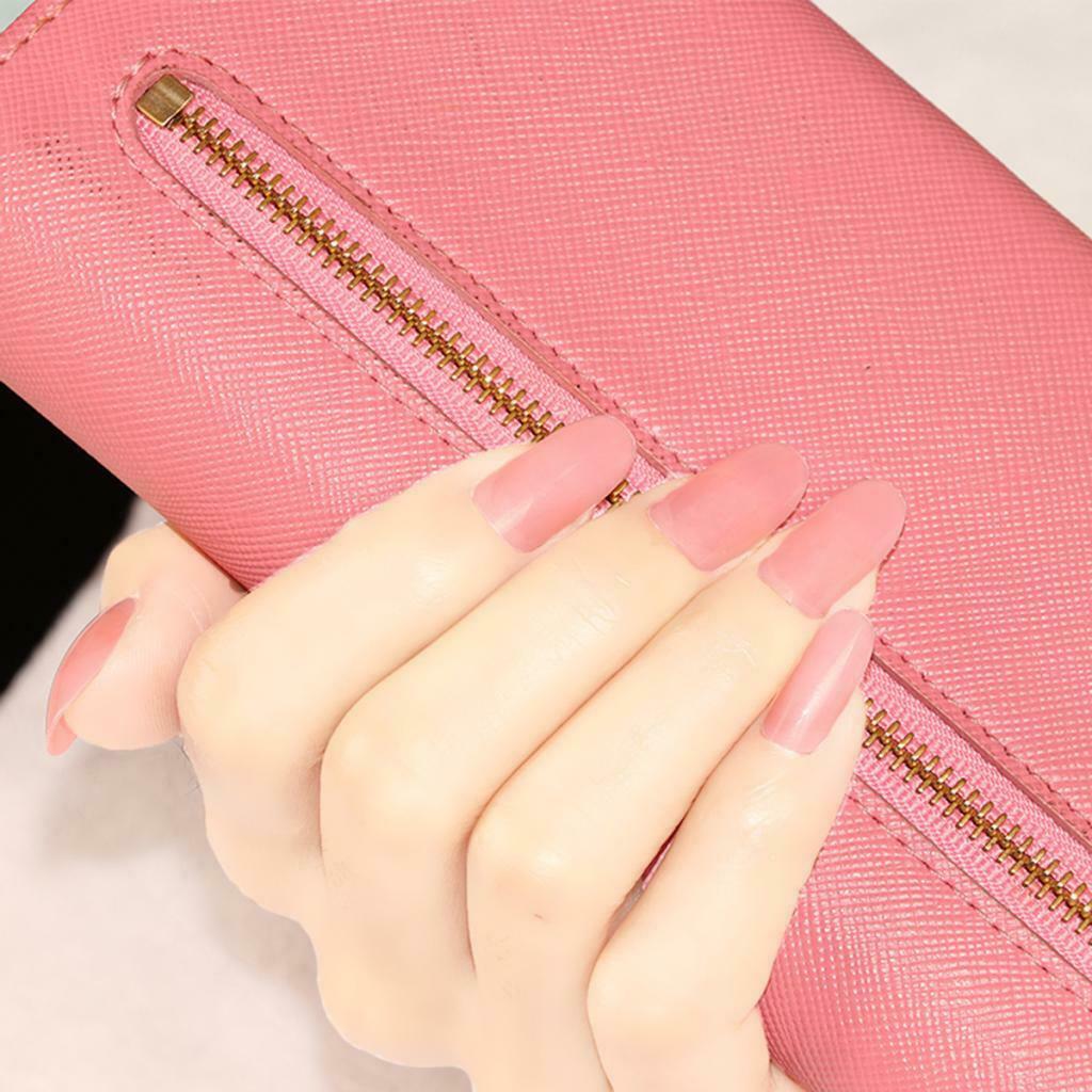 24 Pcs Full Cover Press On False Nails Art Tips Sets For Salon Daily Use
