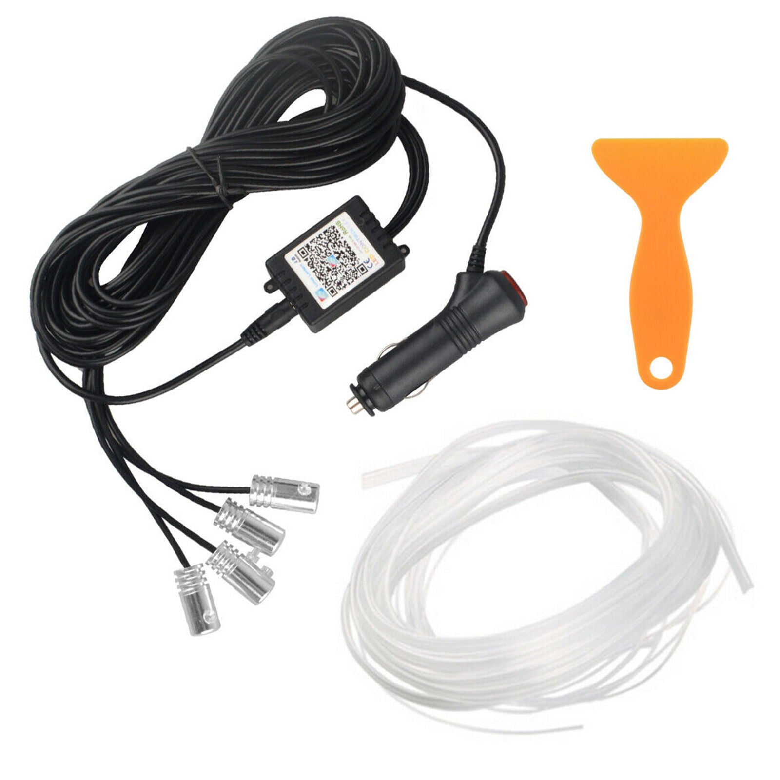 4M RGB LED Car Interior Fiber Optic Neon EL Wire Strip Atmosphere Light Kit APP