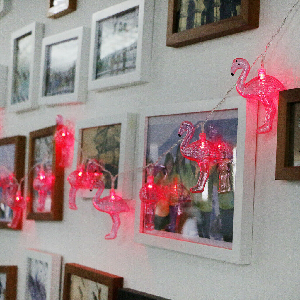 10 LED Flamingo Fairy Lights Christmas Party Tree Hanging String Lights Red