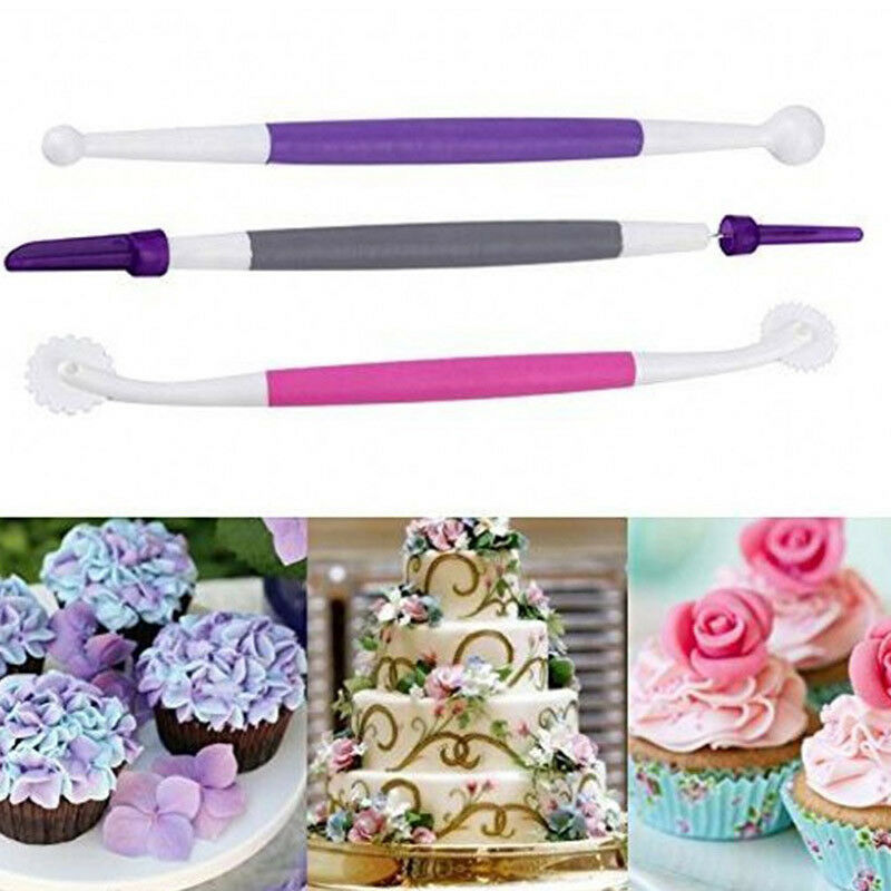 3pcs/set Fondant Pens Cake Decor Flower Modelling Craft Craft Tool Cutter.l8