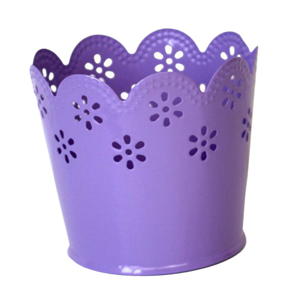 Multi-function Hollow Flower Pencil Holder Metal Desktop Organizer Barrels