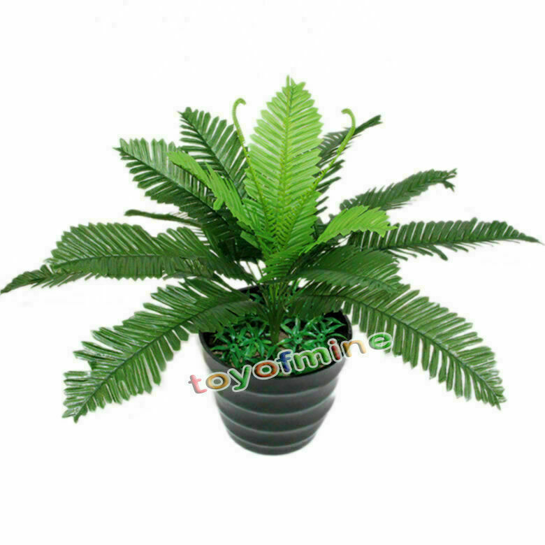 Lifelike Large Artificial Silk Boston Fern Bush Potted Plant Tree Home Decor