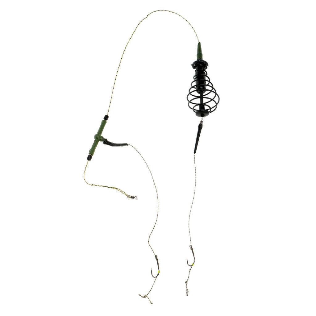 Fishing Feeder Cage Carp Feeder Fishing Lure Cage With Lead Sinker and Hooks