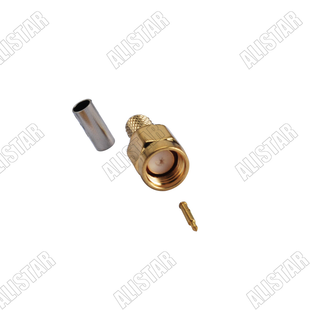 5x SMA Male Crimp Plug RF Connector For LMR195 RG58 RG400 RG142 Cable Straight