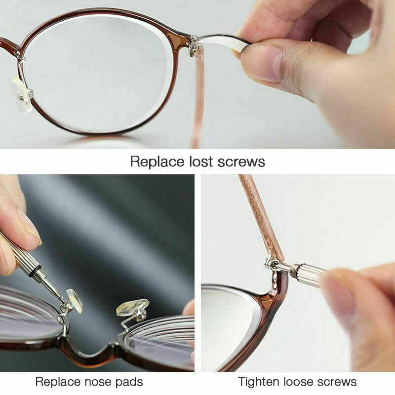 Durable Eye Glasses Repair Tool Screw Nose Pad Nut Optical Assortment Kit Set
